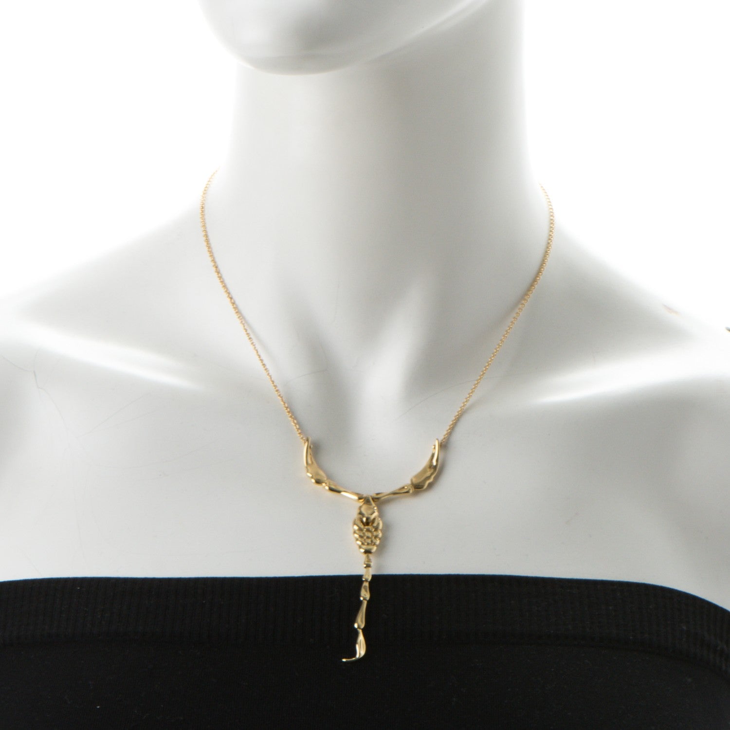 Tiffany 18K Yellow Gold Elsa Peretti Scorpion Pendant Necklace 2 of 5