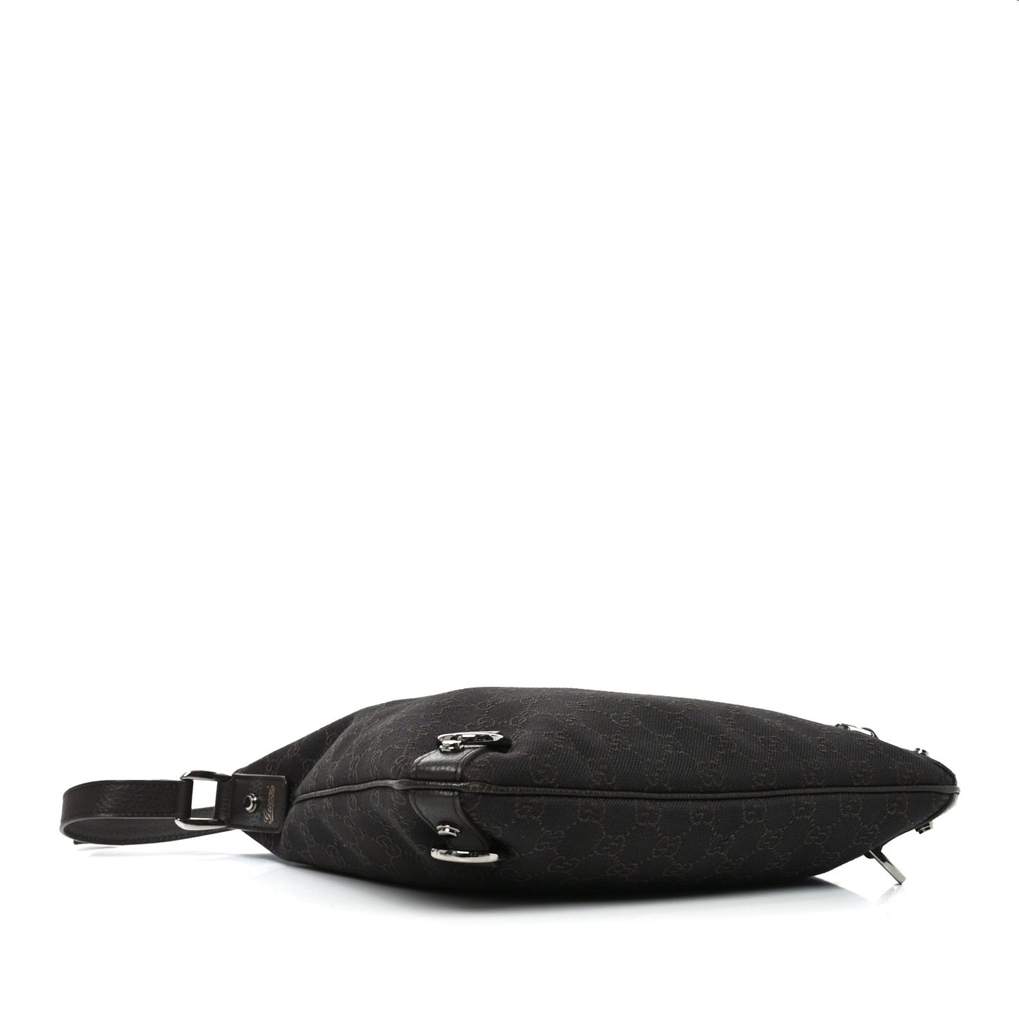 Denim Monogram Abbey Messenger Bag Dark Brown