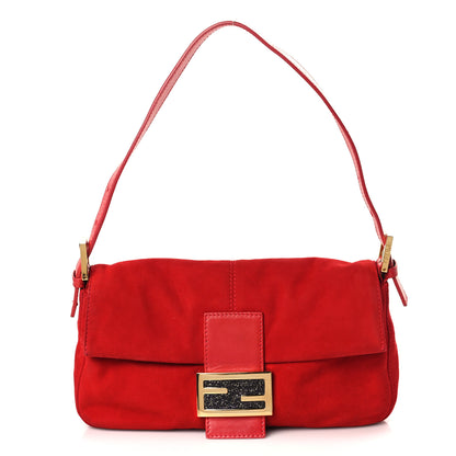 Fendi Suede Baguette Red 1 of 8