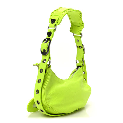 Balenciaga Agneau Arena Le Cagole Shoulder Bag XS Fluo Yellow 4 of 11