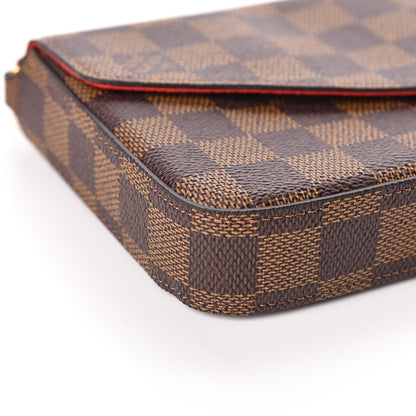 Louis Vuitton Damier Ebene Pochette Felicie Chain Wallet 10 of 12