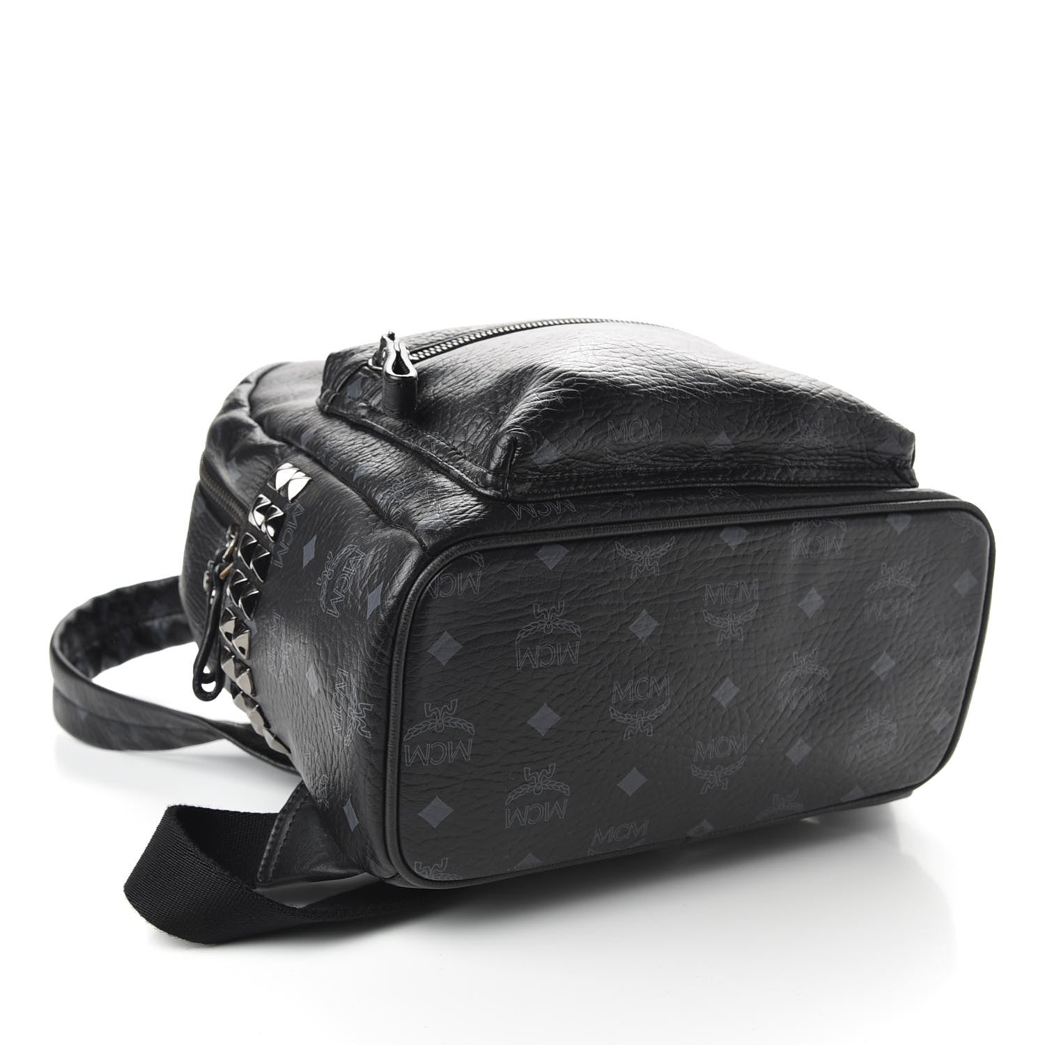 MCM Visetos Small Side Stud Stark Backpack Black 3 of 9