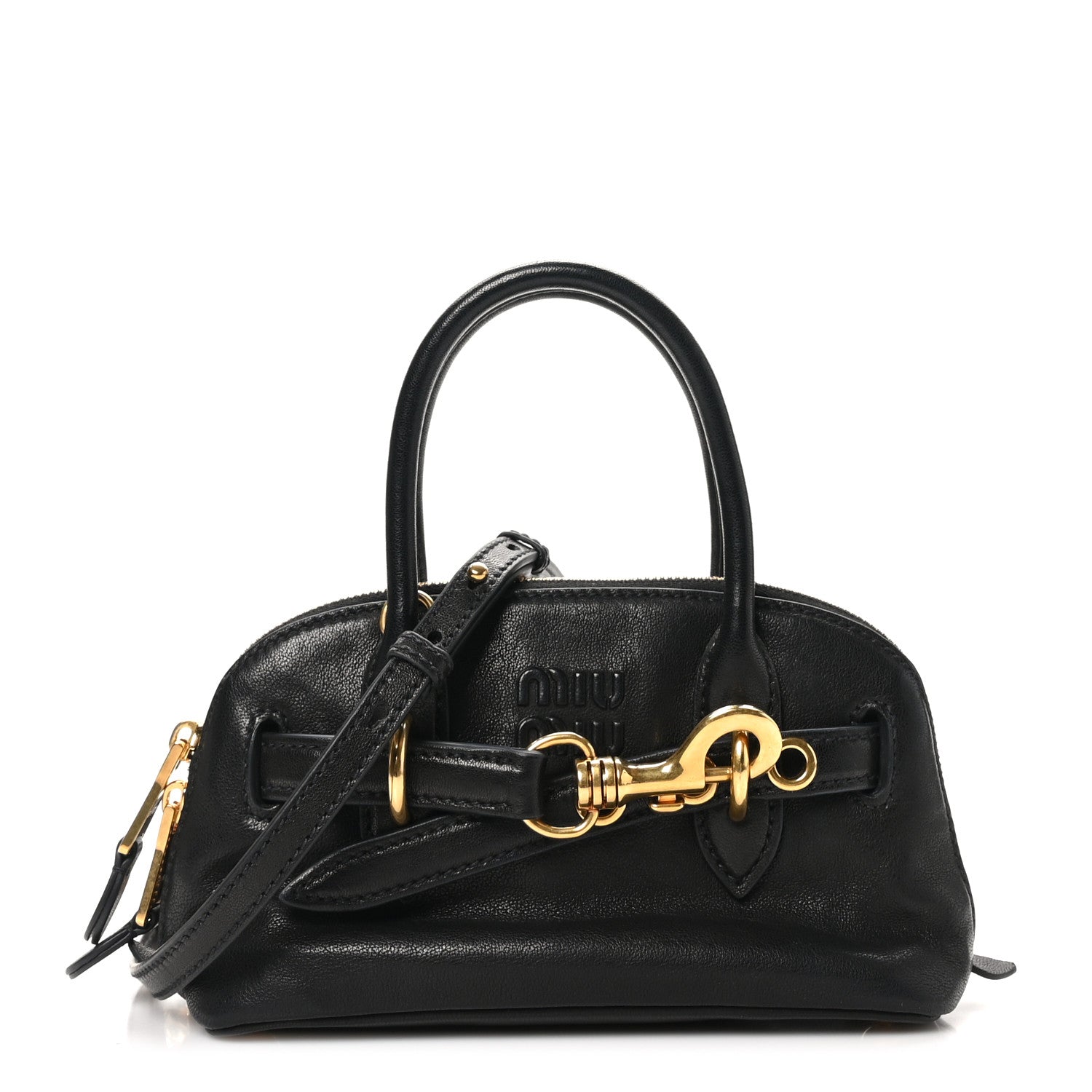 Miu Miu Nappa Mini Aventure Bag Black 1 of 9