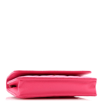 Chanel Caviar Quilted Wallet on Chain WOC Fuchsia 4 of 14