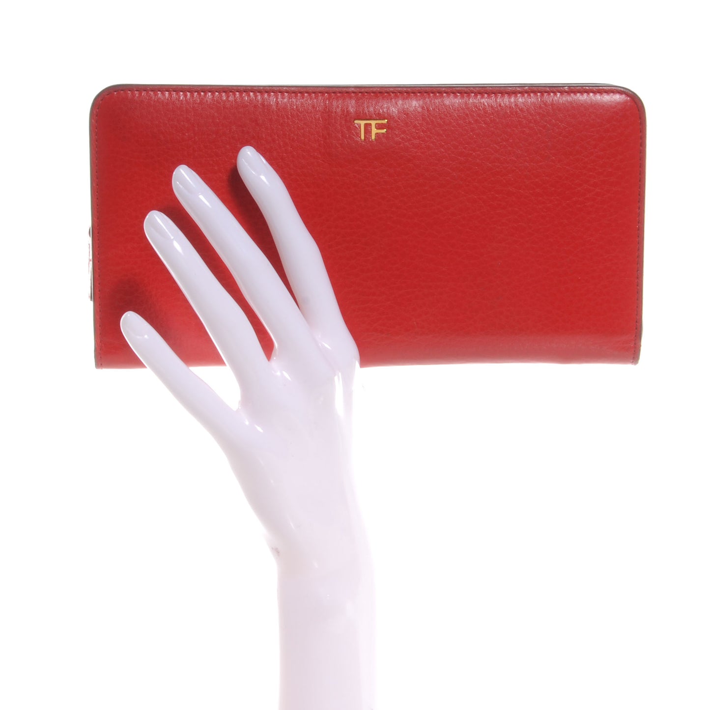 Leather Snap Front Continental Wallet Red Flame