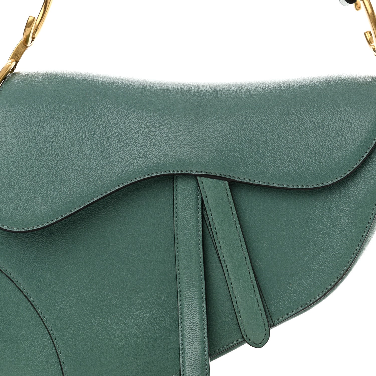 Christian Dior Shiny Goatskin Saddle Bag Green 8 of 14