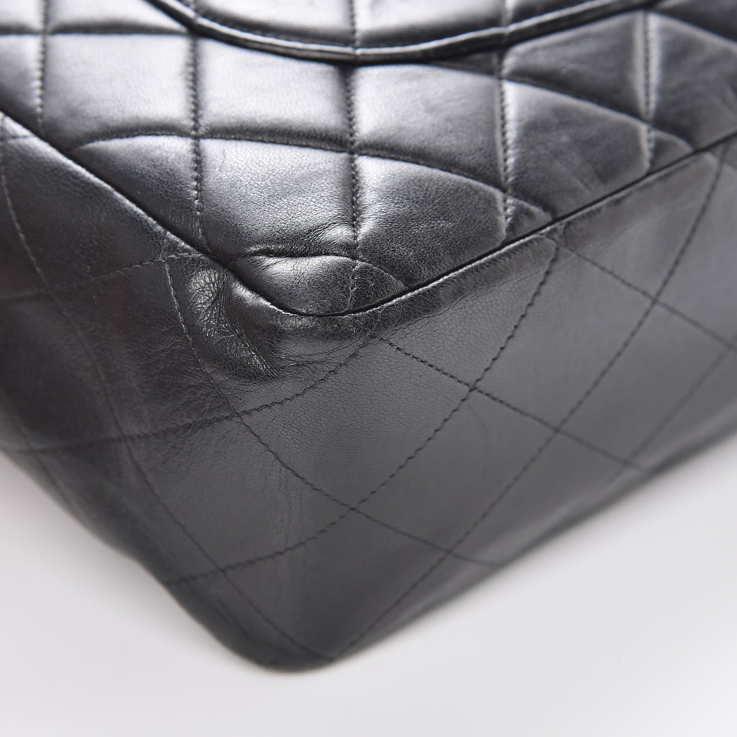 Lambskin Quilted Jumbo Single Flap Black