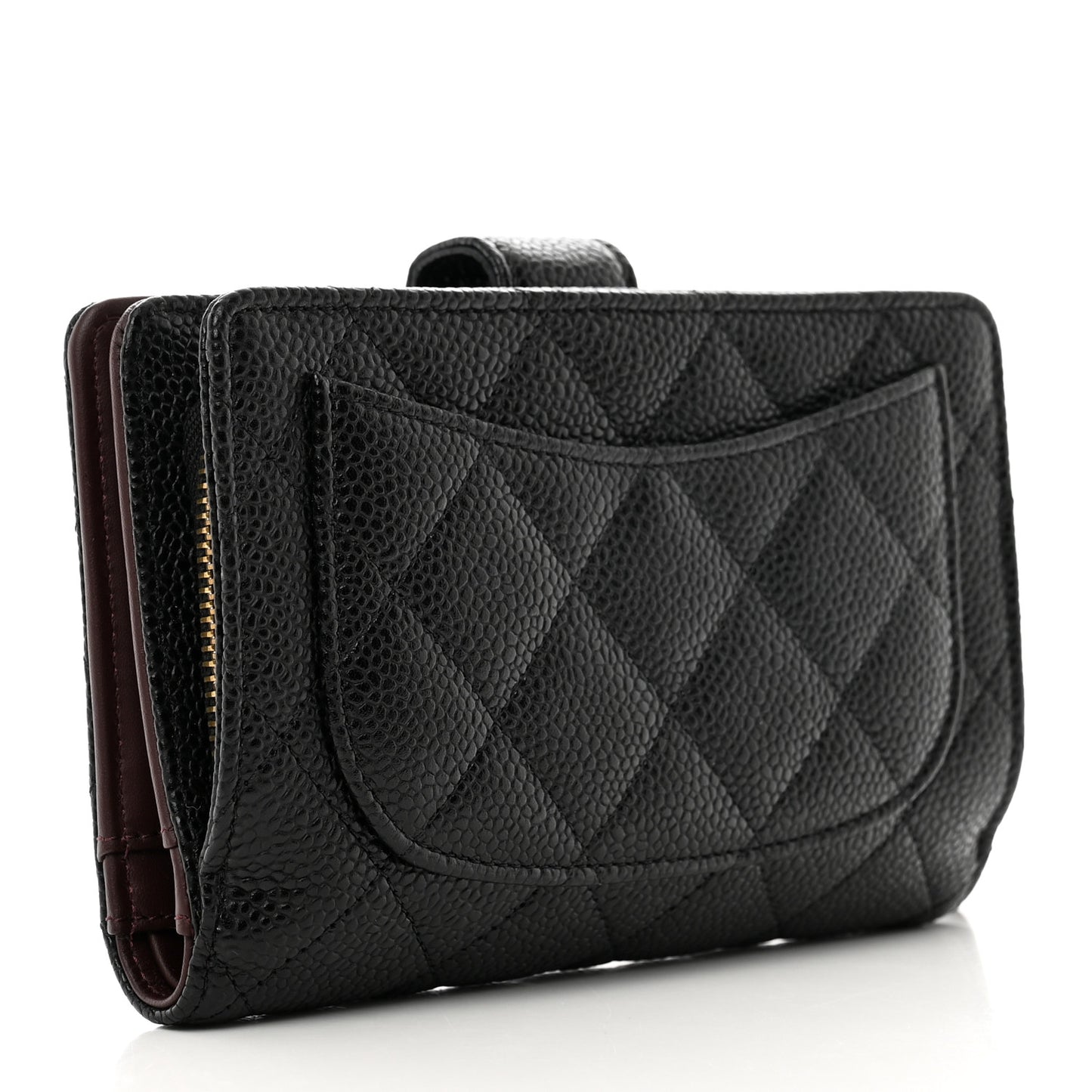 Caviar Quilted CC French Wallet Black