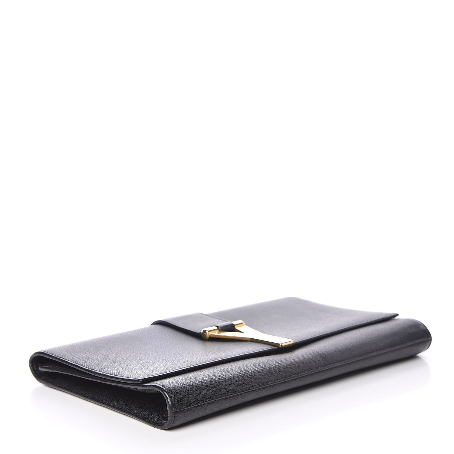 Saint Laurent Textured Calfskin Classic Y Ligne Clutch Black 4 of 15
