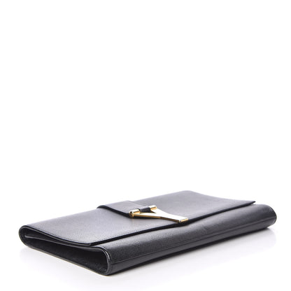 Saint Laurent Textured Calfskin Classic Y Ligne Clutch Black 4 of 15