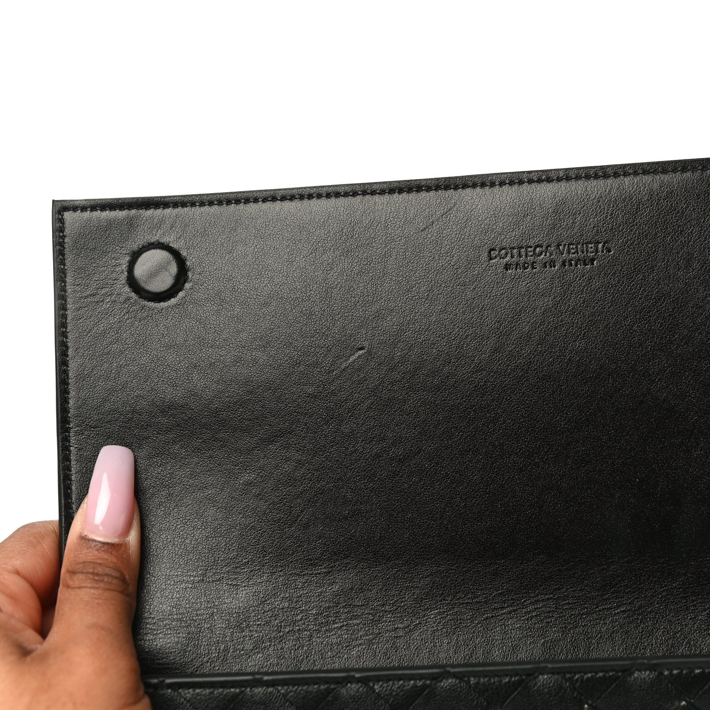 Nappa Intrecciato Flap Pouch Black