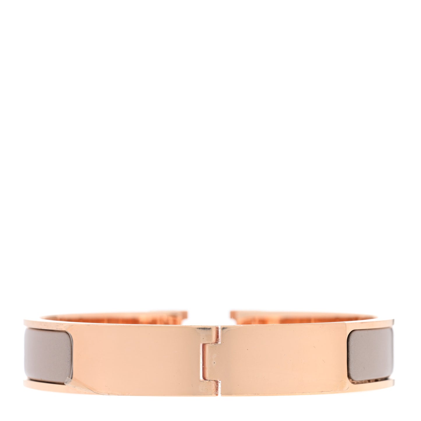 Enamel Narrow Clic Clac H Bracelet GM Marron Glace
