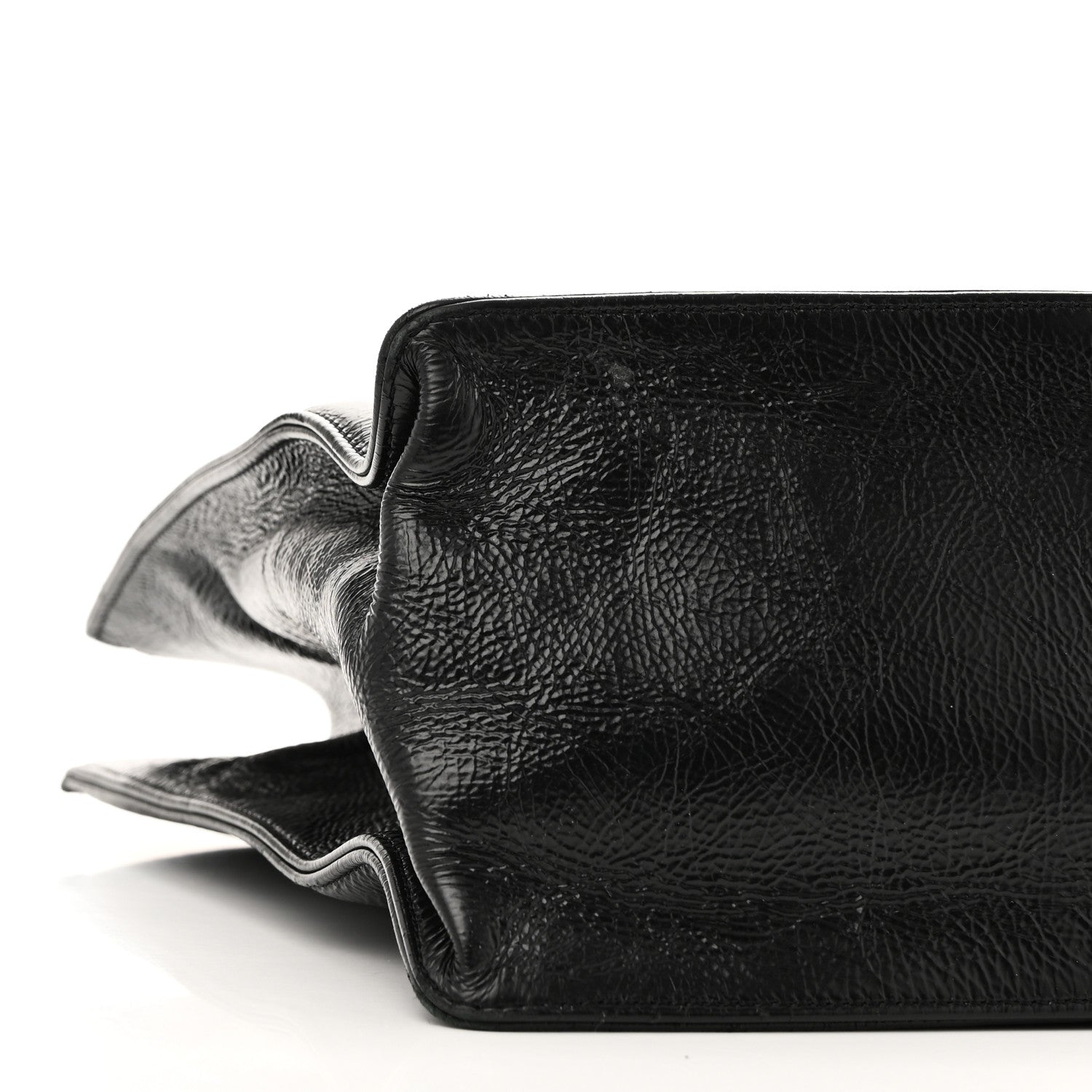 Chanel Glazed Aged Calfskin CC Tote Black 9 of 10