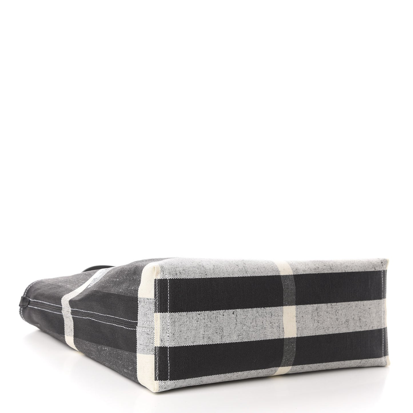 Coated Canvas Mega Check Medium Doodle Tote Black White