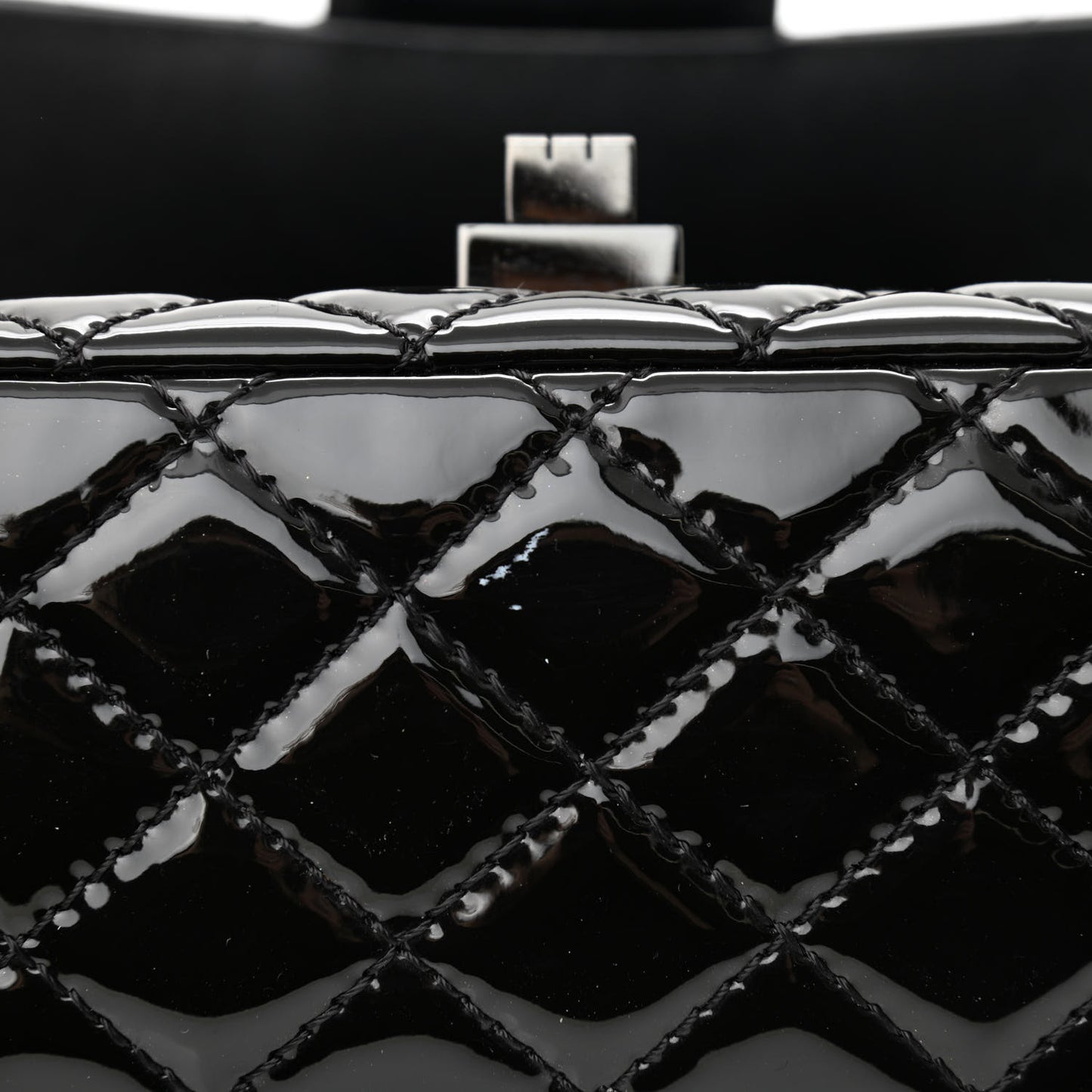 Patent Calfskin Quilted 2.55 Reissue Mini Flap So Black