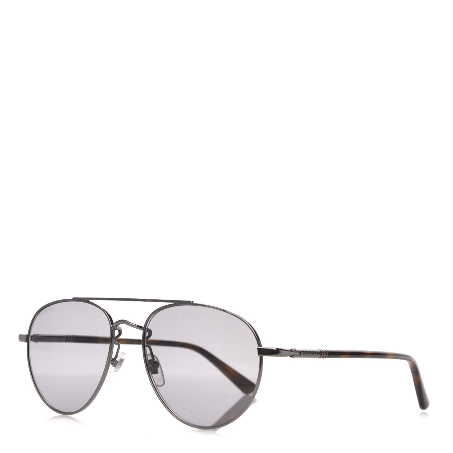 Gucci Acetate Aviator Sunglasses GG0388S Silver Tortoise 1 of 8