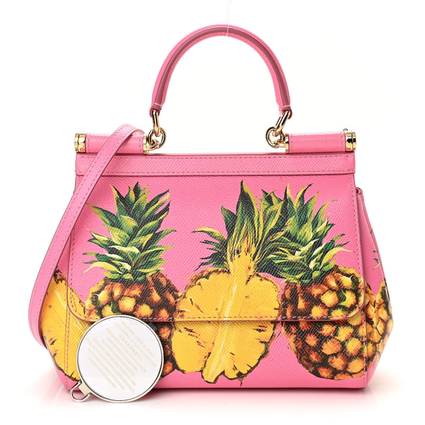 Dauphine Pineapple Print Small Miss Sicily Satchel Rosa