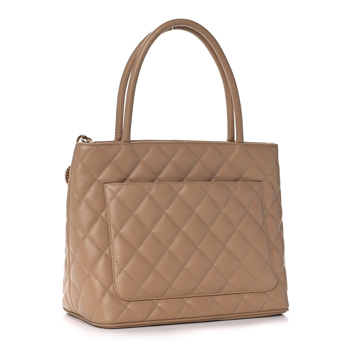 Caviar Quilted Medallion Tote Beige
