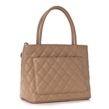 Chanel Caviar Quilted Medallion Tote Beige 3 of 10