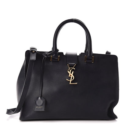 Saint Laurent Smooth Calfskin Small Monogram Cabas Navy 1 of 11
