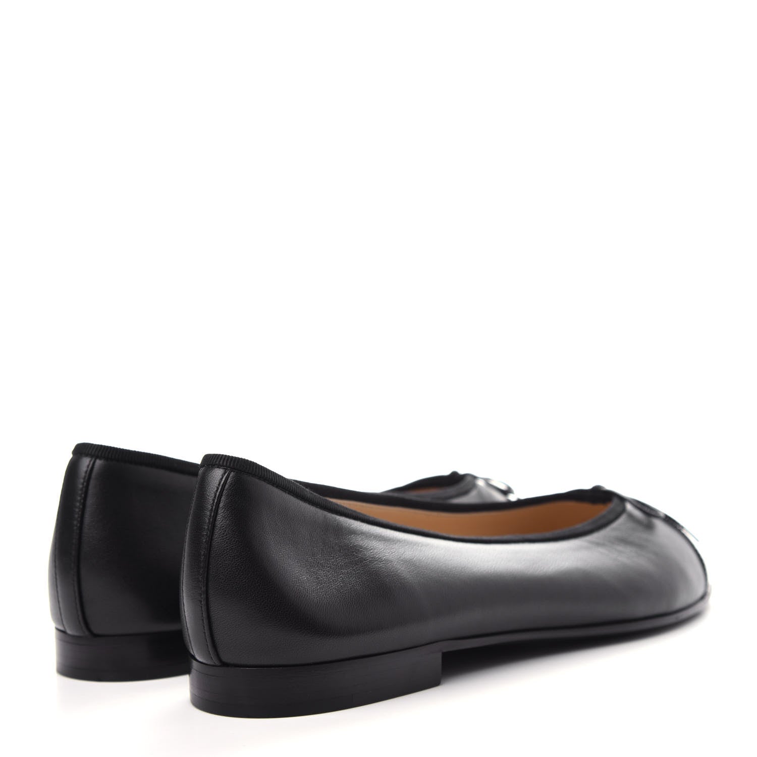 Chanel Lambskin Patent Cap Toe Ballerina Flats 39.5 Black 4 of 11