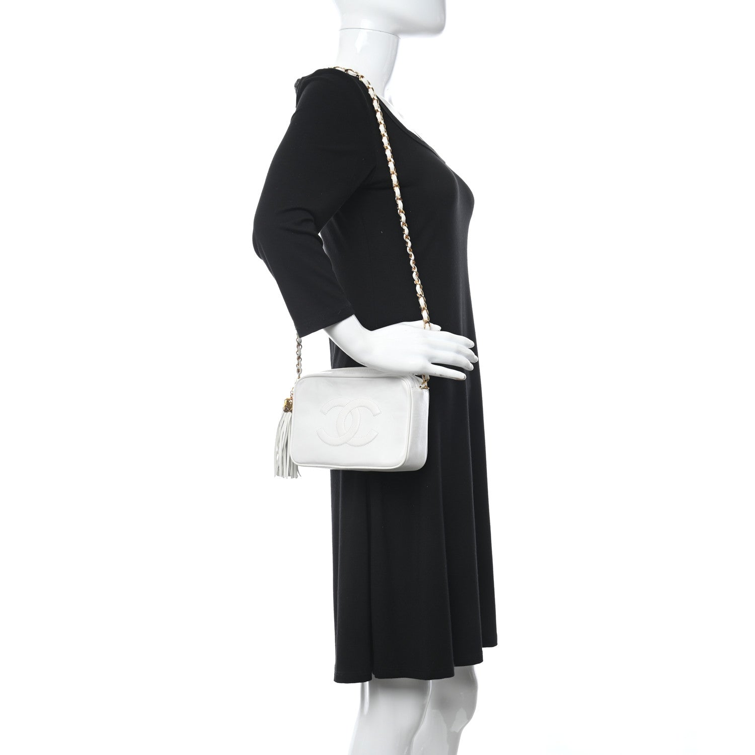 Chanel Lambskin CC Tassel Camera Case White 2 of 16