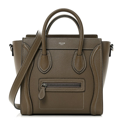 Celine Drummed Calfskin Nano Luggage Souris 1 of 11