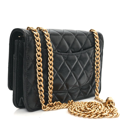 Chanel Lambskin Quilted Pillow Crush Wallet On Chain WOC Black 3 of 12
