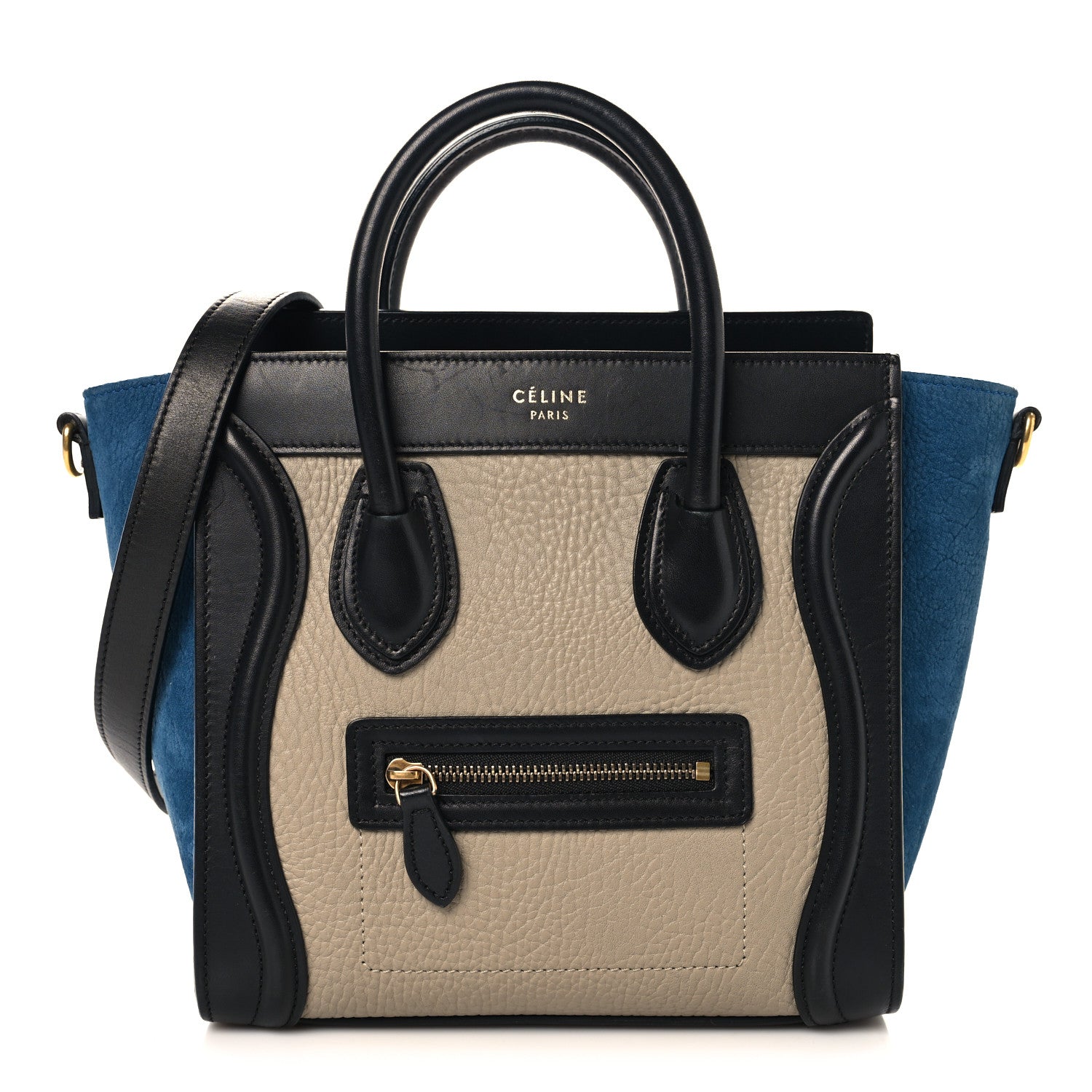 Celine Bullhide Calfskin Nubuck Nano Tri-Color Luggage Light Taupe 1 of 9