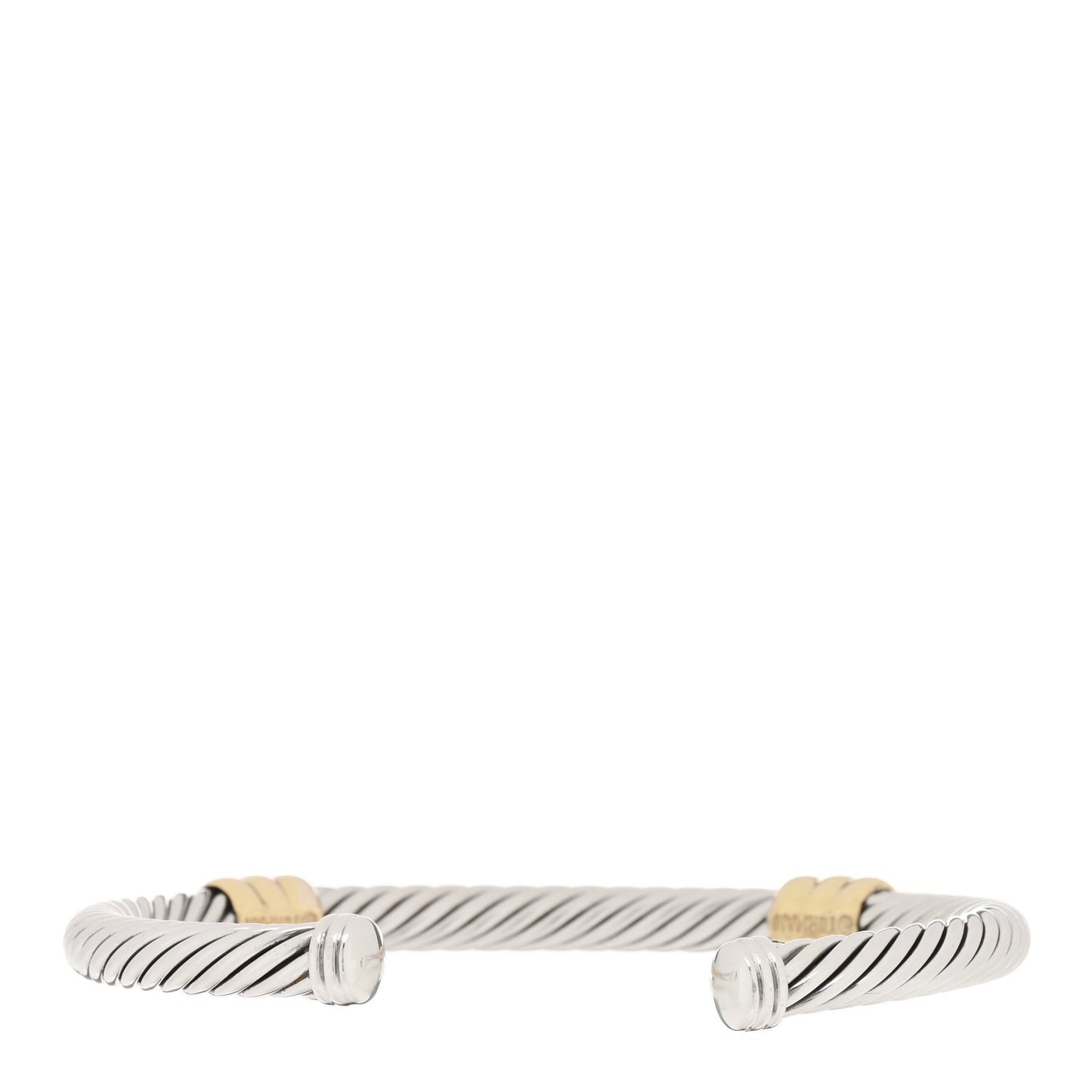 Sterling Silver 14K Yellow Gold 5mm Double Station Cable Classics Bracelet