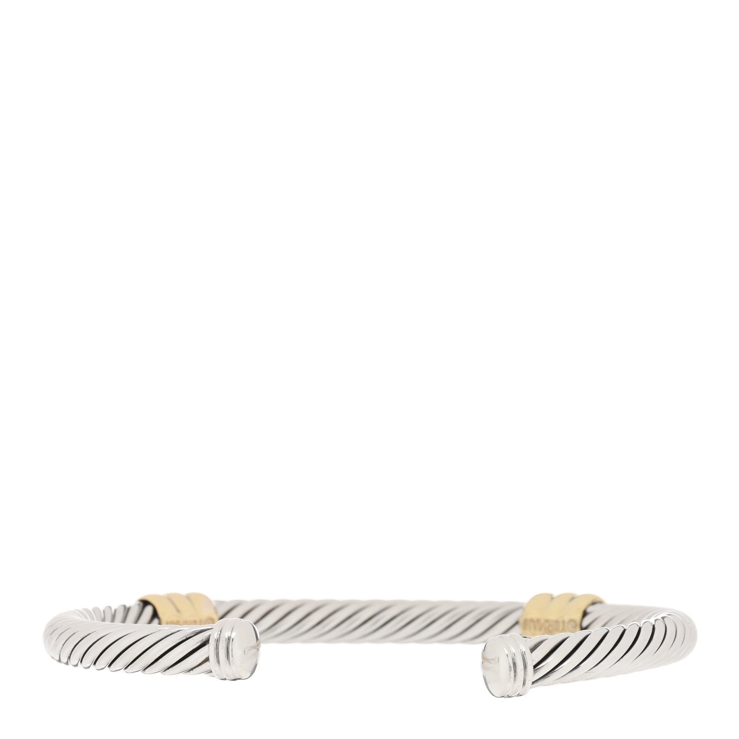 David Yurman Sterling Silver 14K Yellow Gold 5mm Double Station Cable Classics Bracelet 2 of 3