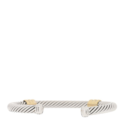 David Yurman Sterling Silver 14K Yellow Gold 5mm Double Station Cable Classics Bracelet 2 of 3