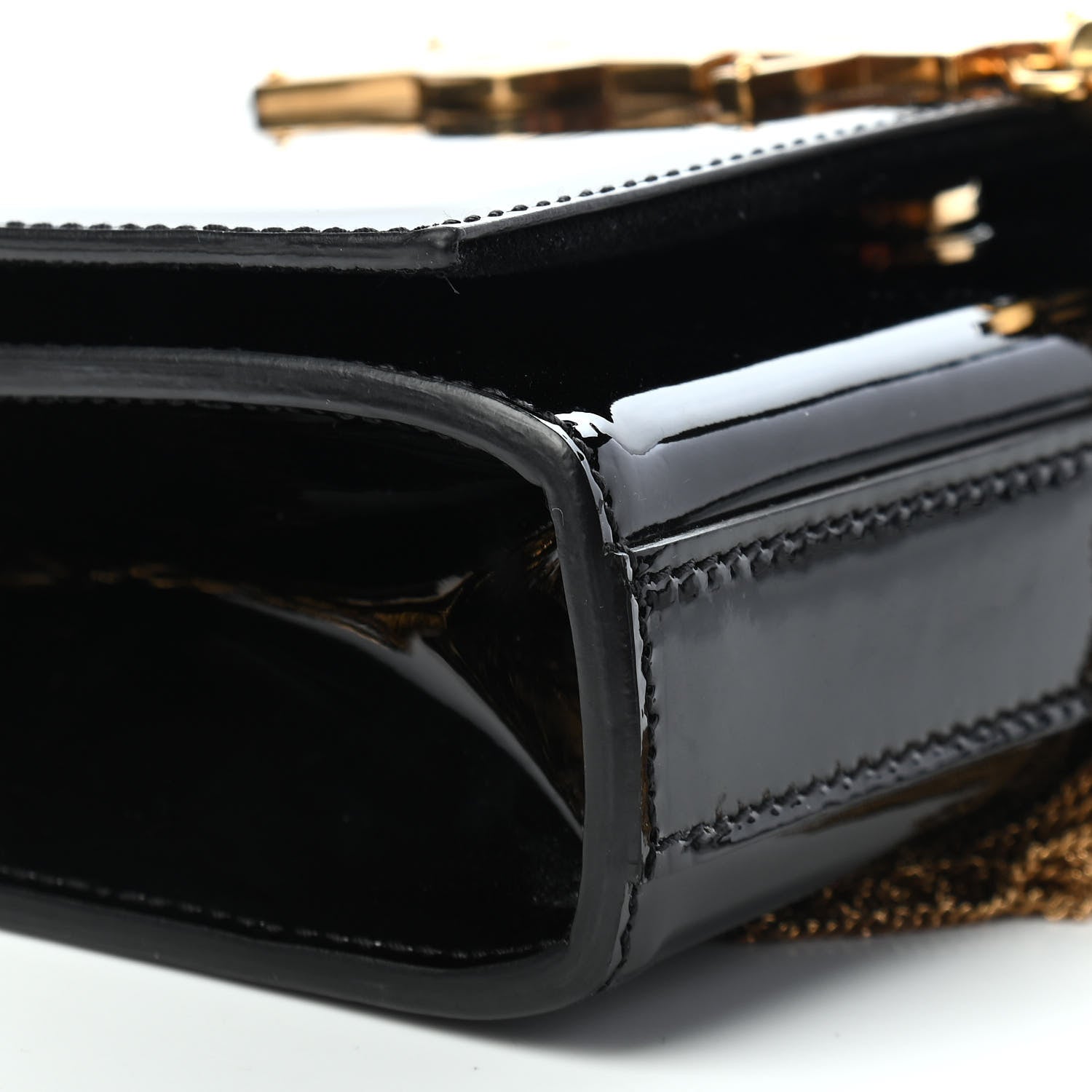 Saint Laurent Patent Small Classic Monogram Kate Tassel Satchel Black 7 of 8