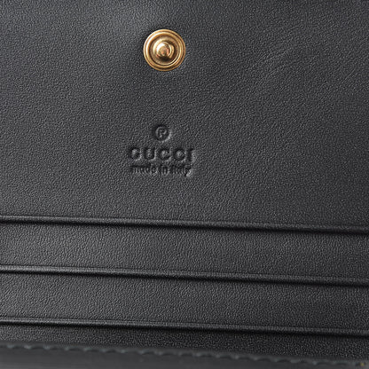 Gucci Calfskin Queen Margaret Card Case Wallet Black Mystic White 6 of 9