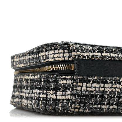 Chanel Tweed Snakeskin Quilted Medium CC Filigree Vanity Case Dark Navy 9 of 14