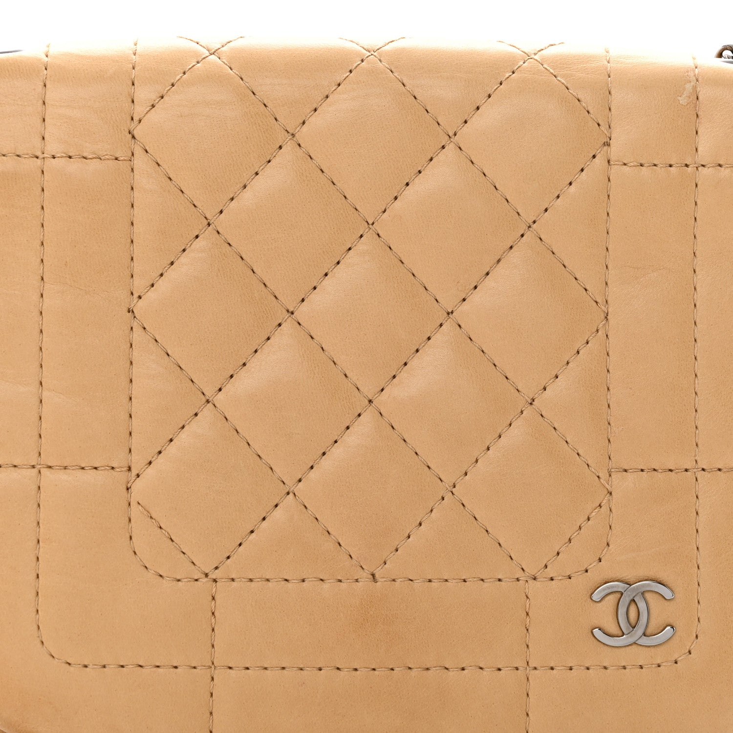 Chanel Lambskin Quilted Messenger Flap Beige 8 of 19