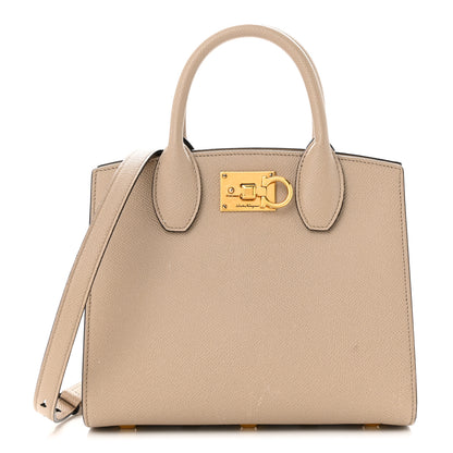 Salvatore Ferragamo Calfskin Small The Studio Box Bag Daino 1 of 20