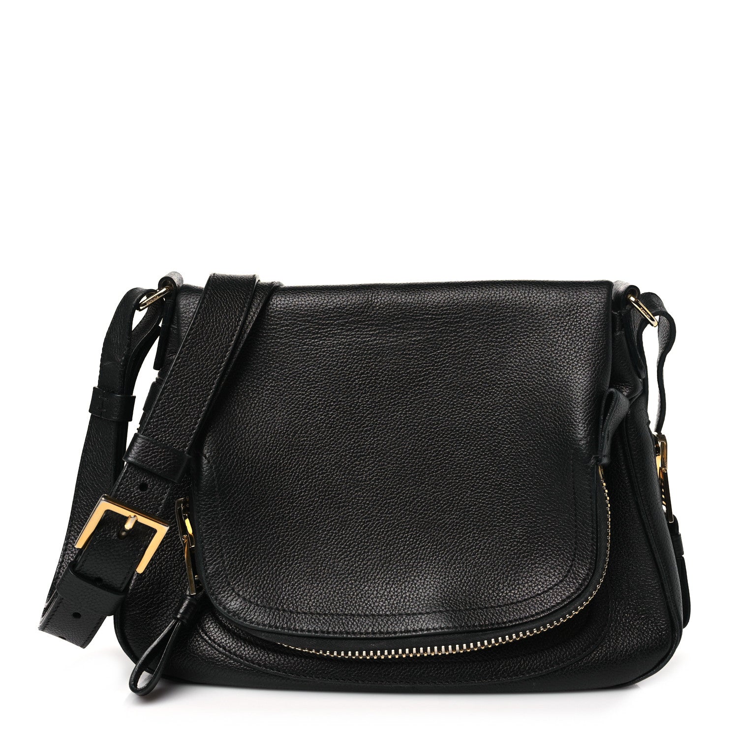Tom Ford Grained Calfskin Medium Jennifer Crossbody Bag Black 1 of 11