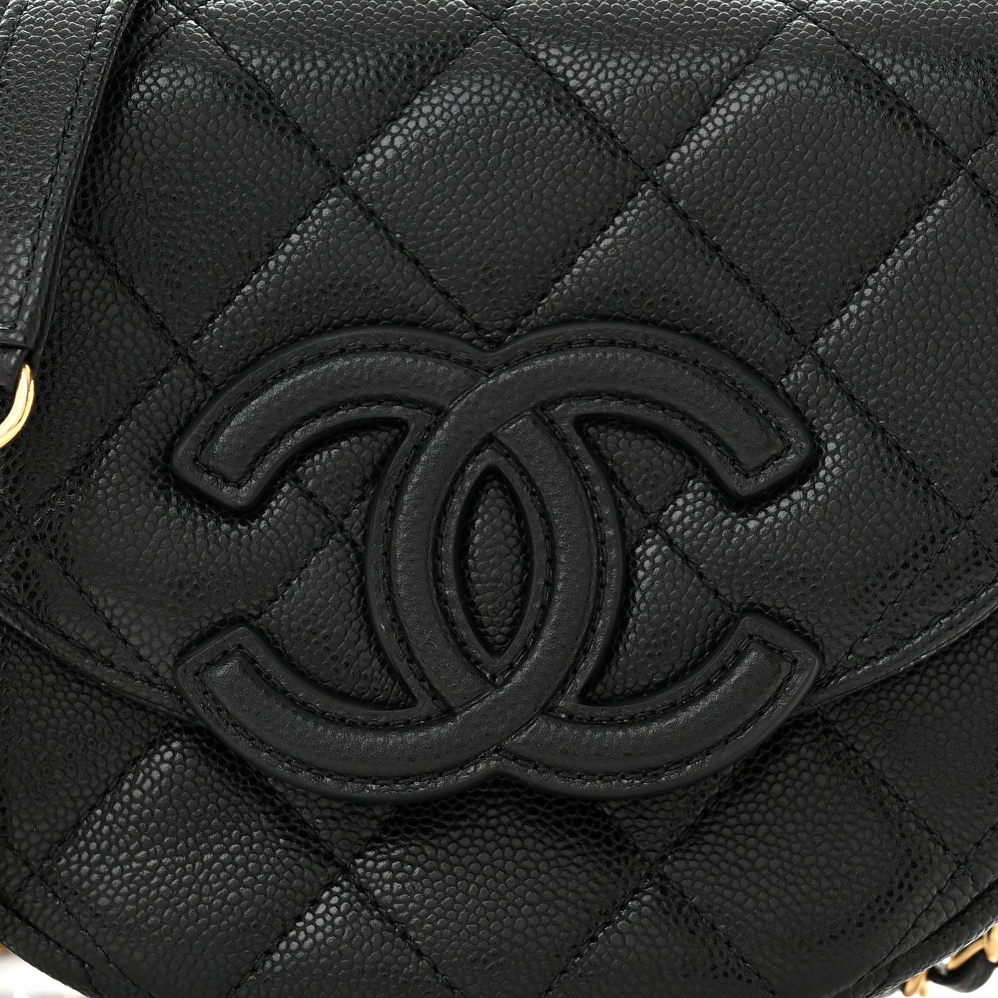 Caviar Quilted Mini Messenger Flap Black