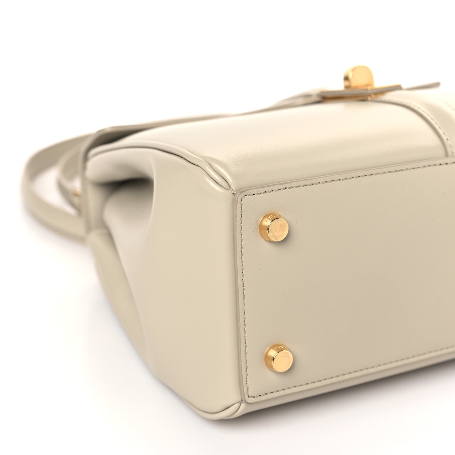 Satinated Calfskin Small 16 Top Handle Bag Beige