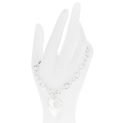 Gucci Sterling Silver G Heart Charm Link Bracelet 2 of 6