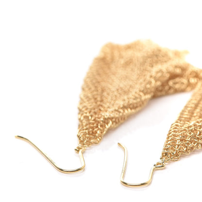 Tiffany 18K Yellow Gold Large Elsa Peretti Mesh Scarf Earrings 3 of 4