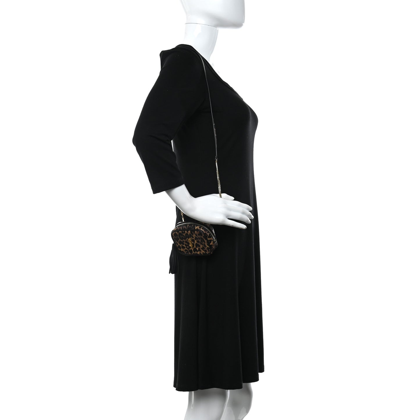 Calfskin Heart Leopard Print Monogram Baby Lou Camera Bag Toffee