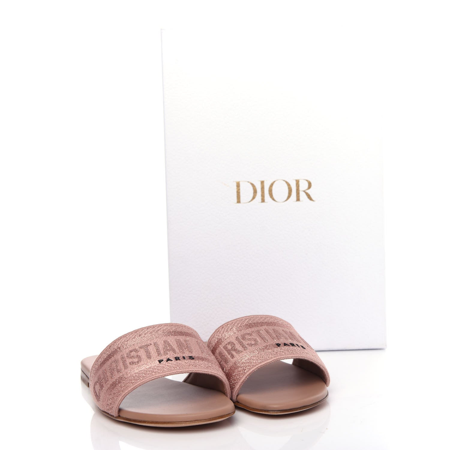 Christian Dior Cotton Embroidered Dway Mules Slide Sandals 35 Rose Des Vents 11 of 11