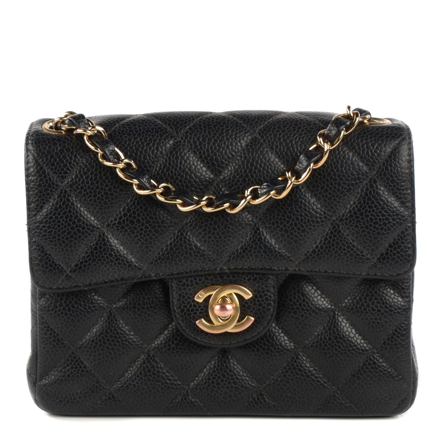 Caviar Quilted Mini Square Flap Black