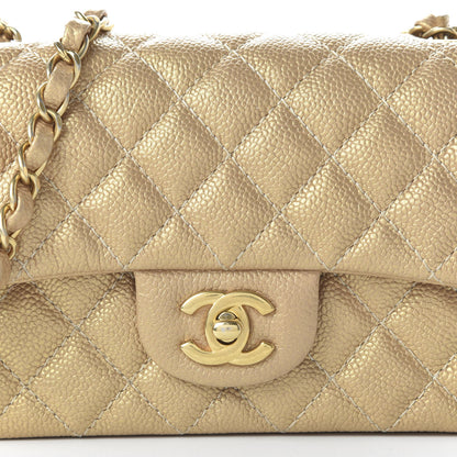 Chanel Metallic Caviar Quilted Mini Rectangular Flap Gold 10 of 11