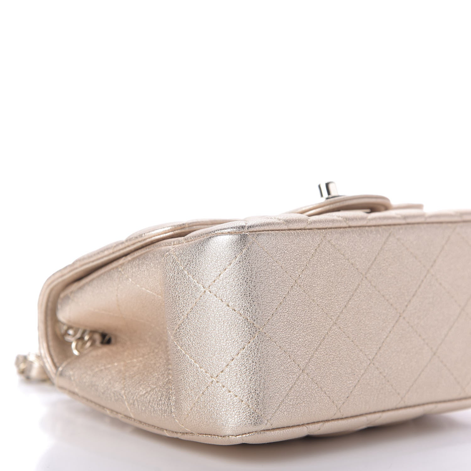 Chanel Metallic Lambskin Quilted Mini Square Flap Gold 6 of 9