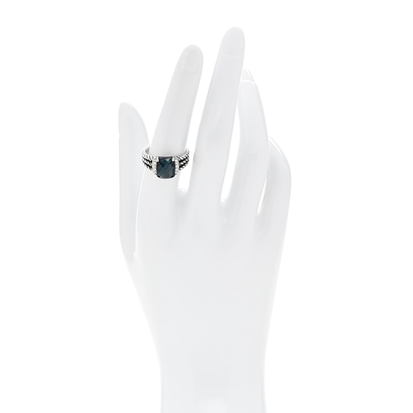 Sterling Silver Diamond Hampton Blue Topaz 10mm Petite Wheaton Ring 54 7
