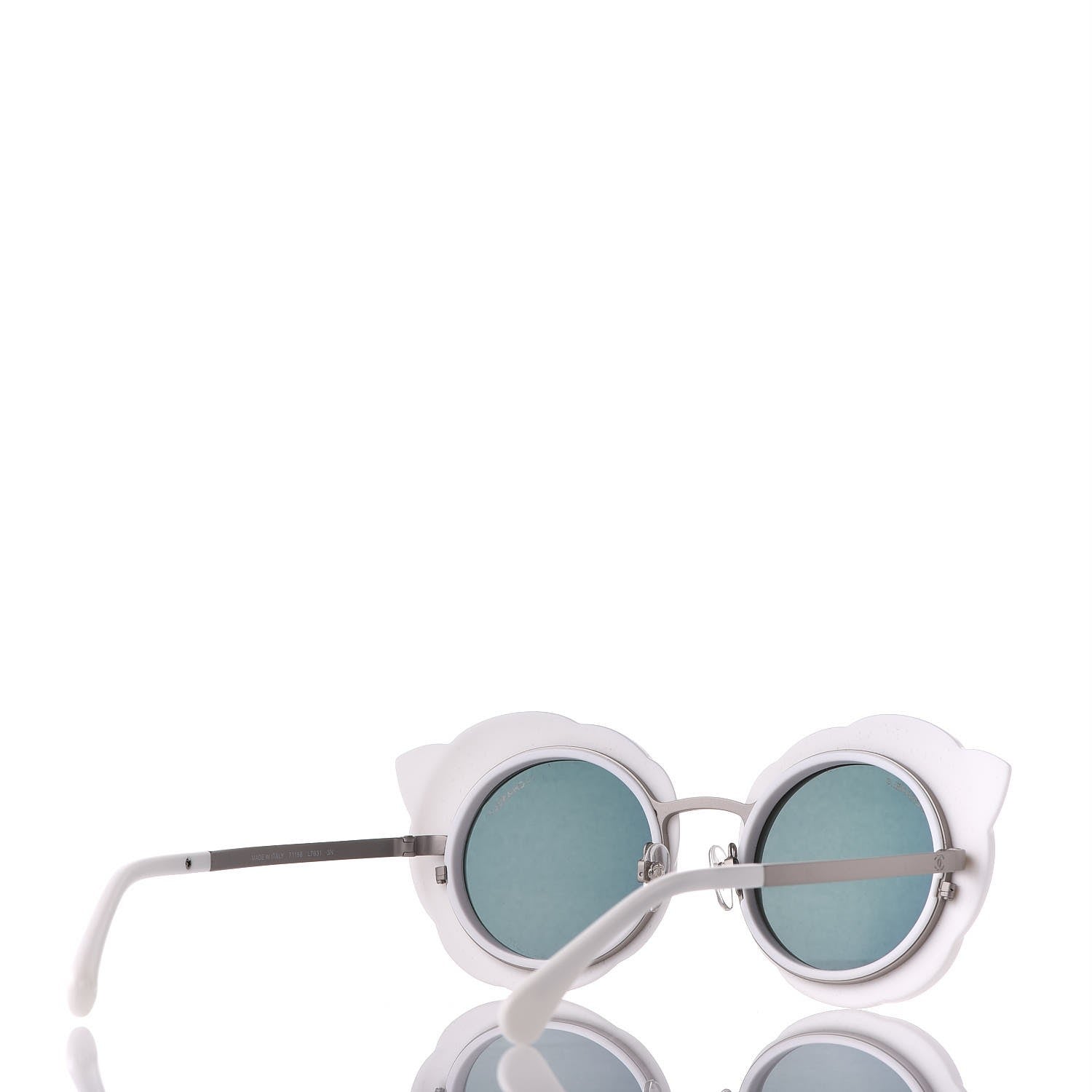 Chanel Round Camellia Sunglasses 71198 White 4 of 10