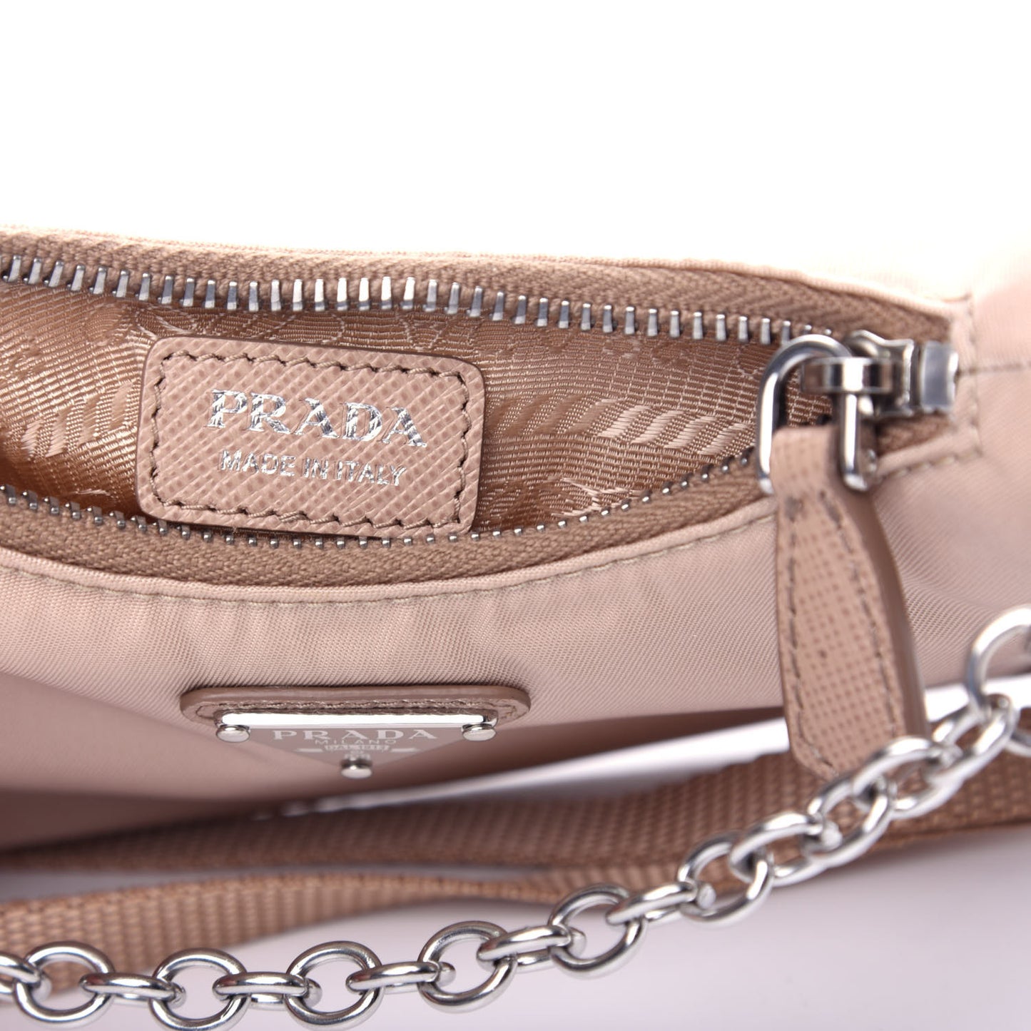 Tessuto Nylon Saffiano Mini Re-Edition 2000 Shoulder Bag Cammeo